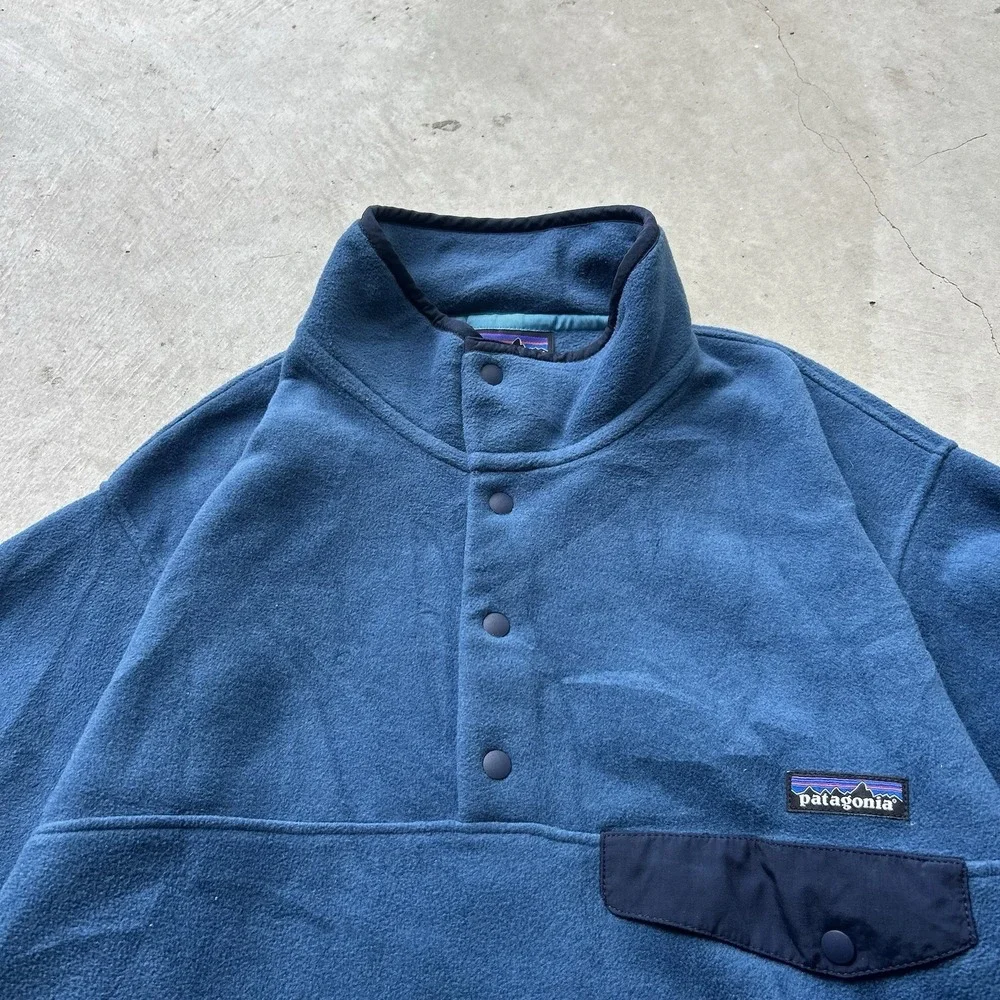 Patagonia Snap T Fleece Blue Teal Synchilla Pullover Mens M Y2K Gorpcore‎